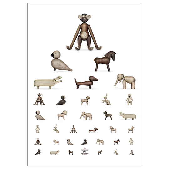 Kay Bojesen - Eye chart poster 50x70 cm brown/white (39490)