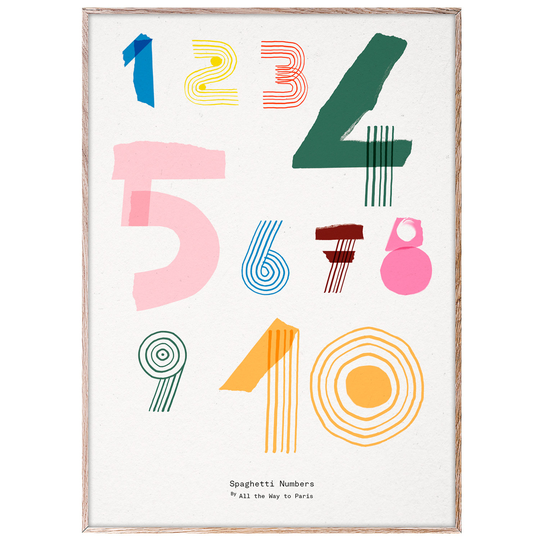 MADO Spaghetti Numbers 50 x 70 cm, monivärinen