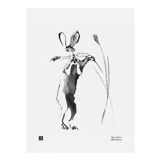 Teemu Järvi Illustrations Jänis sadonkorjuulla juliste, 30 x 40 cm