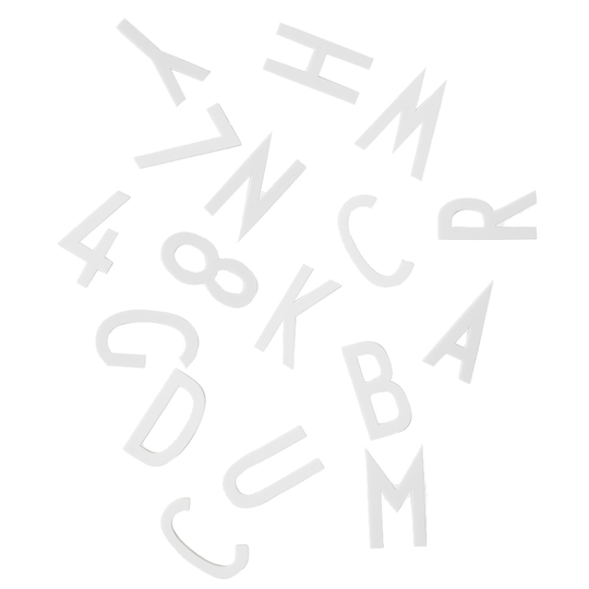 Design Letters Muistitaulun kirjaimet, iso, valkoinen