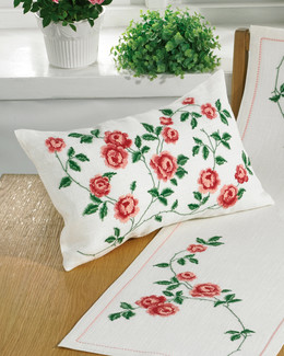 Kirjontapakkaus Tyynynpäällinen Ruusut