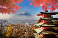 Canvas-taulu Temppeli ja Fuji-vuori Japani 974