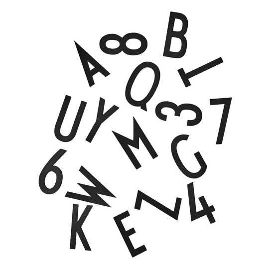 Design Letters Muistitaulun kirjaimet, iso, musta