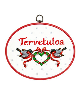 Kirjontapakkaus Taulu Tervetuloa
