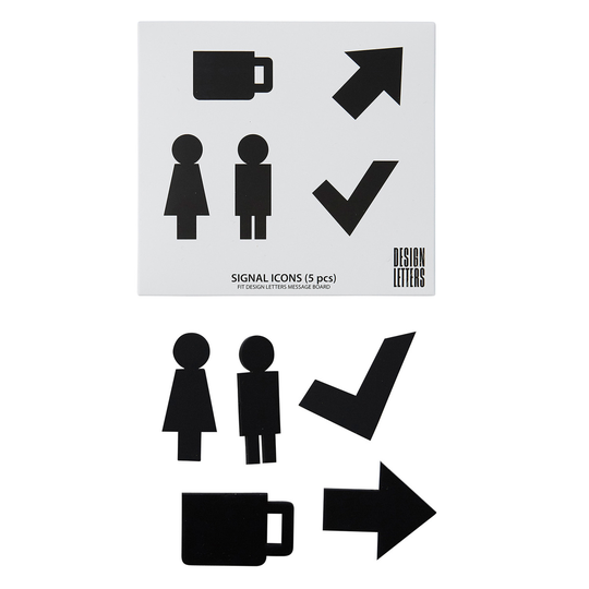 Design Letters Organise with Icons, Signal, musta