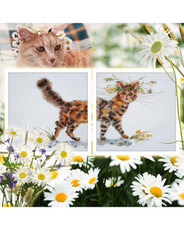 Broderikit Tavla katt 2-pack