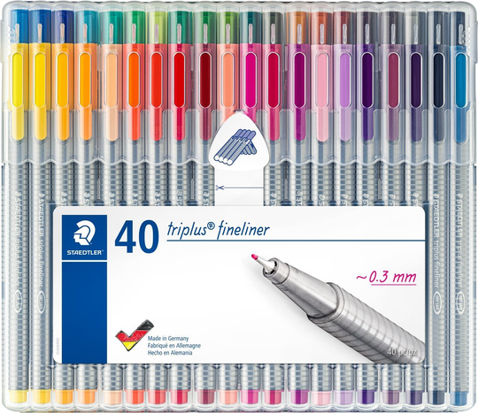 Staedtler - Triplus Fineliner + Fibre-tip pens, 40 pcs (34 SB40)