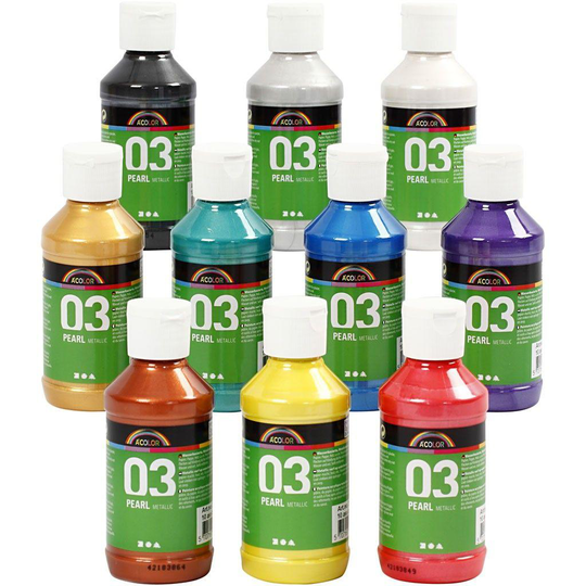 A-Color - Akryylimaali - Metallic - (10 x 120 ml)